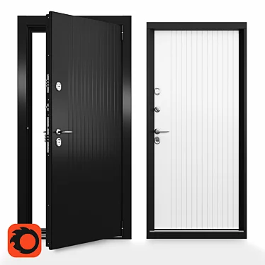 Elite Outdoor Door with Double Thermal Breaks 3D model image 1 