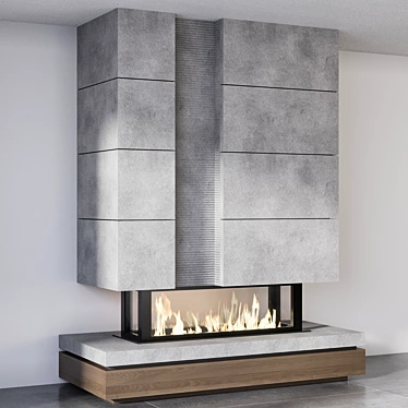 Modern Fireplace 3D Model 3D model image 1 