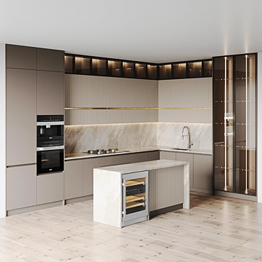 Modern Kitchen 3D Models Set 3D model image 1 