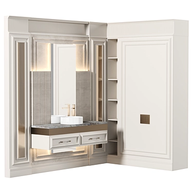 Luxury Bathroom Furniture Set 3D model image 1 