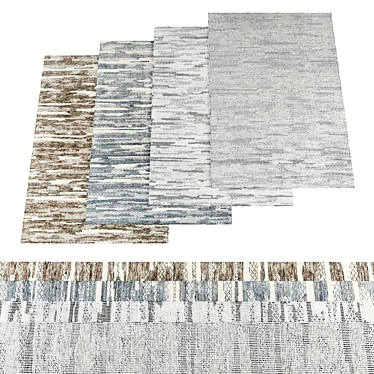 Jute Rugs Set: Random Textures 3D model image 1 