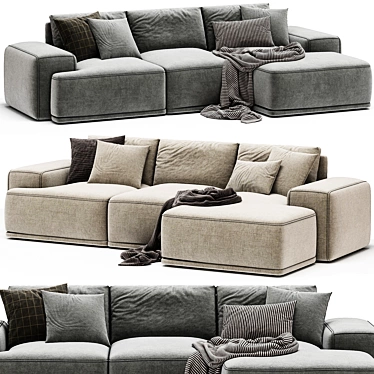 Modern Italian Design Fabric Sofa 3D model image 1 