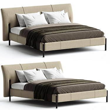 Sleek MolteniC NICK Bed 3D model image 1 