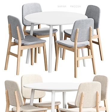 Scandinavian Dining Set by Divan 3D model image 1 