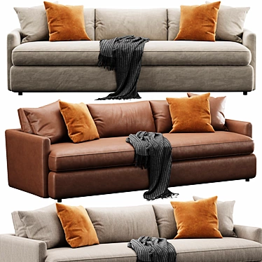 Versatile Lounge Sofa: 267cm Modifiable 3D model image 1 