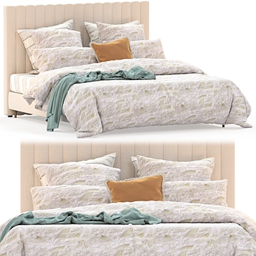 Luxury Natural Bedding Set 3D model image 1 