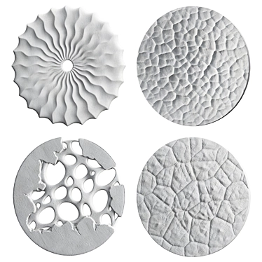 Circular Relief Panel Set 4 3D model image 1 