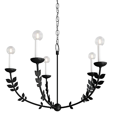 Iron Vintage Chandelier 5-Light 28"W 3D model image 1 