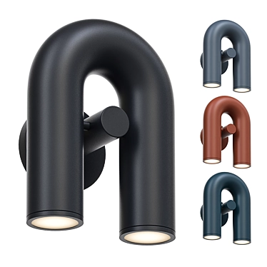 FANNY Black Wall Sconce 3D model image 1 