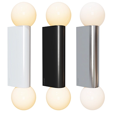 Modern Minimalist Ortona Twin Sconce 3D model image 1 