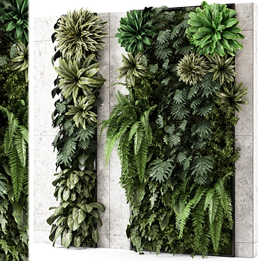 Concrete Base Vertical Garden Set 3D model image 1 