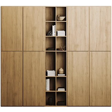 Modern Bookcase 3D Model Kit 3D model image 1 