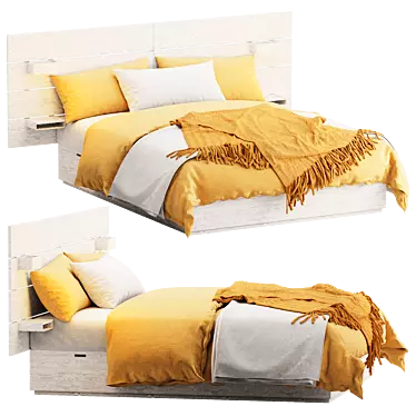 Sleek NORDLI Bed with Storage 3D model image 1 