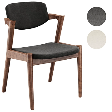 Modern Grey Fabric Dining Chair 3D model image 1 