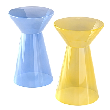 Colorful Glass Side Table Narrow 3D model image 1 