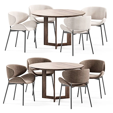 Modern Tess Dining Chair Set 3D model image 1 