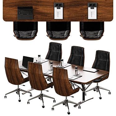 Contemporary Modular Meeting Table 3D model image 1 