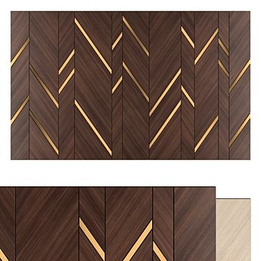 Wooden Wall Panel 4500x2800 mm 3D model image 1 