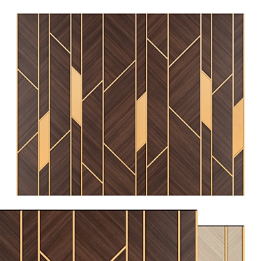 Wooden Wall Panel 3500x2800 mm 3D model image 1 