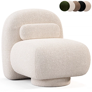 Ivory Koto Cozy Armchair 3D model image 1 