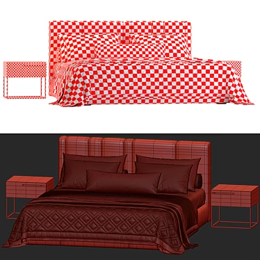 Modern Bonaldo Rigoletto Bed Frame 3D model image 1 