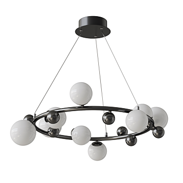 Modern Chandelier White Glass Metal 3D model image 1 