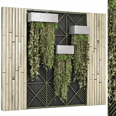 Modern Indoor Vertical Garden Decor 3D model image 1 