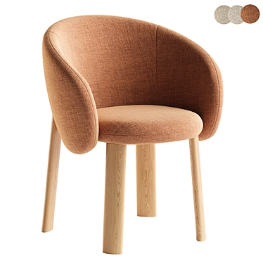 Nebula Wooden Sculptural Chair 3D model image 1 