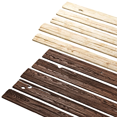 Vintage Wooden Boards Set 24 3D model image 1 