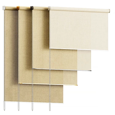 Window Roller Blinds Curtain 3D model image 1 