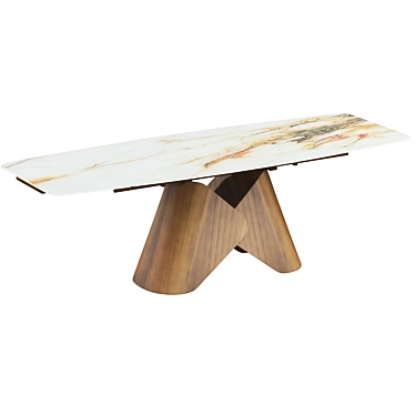 Mirabel Folding Table with 3D Glass 3D model image 1 