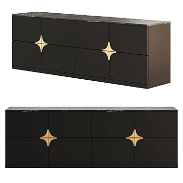 Modern Style Black and White Dresser 3D model image 1 