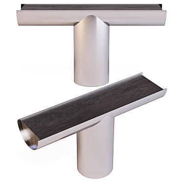 Sculptural Steel Console Table 3D model image 1 