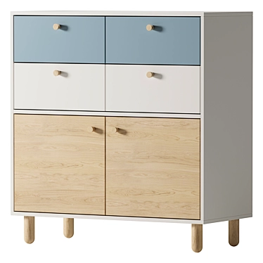 Modern Sky Plywood Sideboard 3D model image 1 