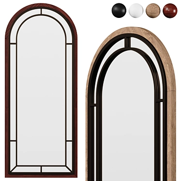 Elegant Segment Accent Mirror 3D model image 1 