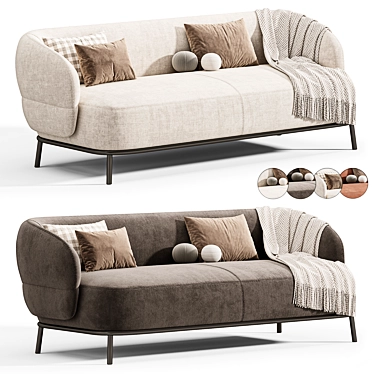 Elegant Juliet Sofa in Millimeters 3D model image 1 