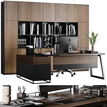 Elegant Executive Desk 3D Model 3D model image 1 