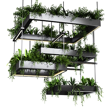 High-Quality Hanging Plant Set 3D model image 1 