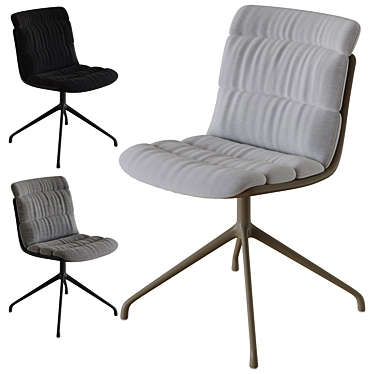  Sleek Leather Armless Chair DS 525 3D model image 1 