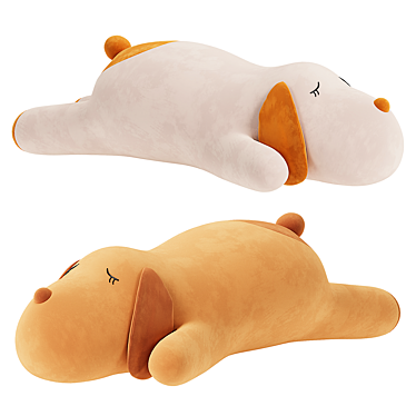 Snuggly Sleeping Dog Plush Toy 3D model image 1 