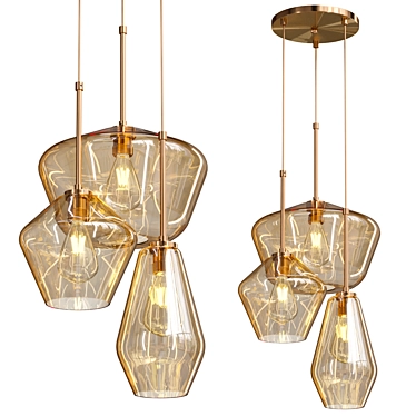 Chic Glass Pendant Light Home 3D model image 1 