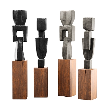 Sculptural Modern Art Figures 3D model image 1 