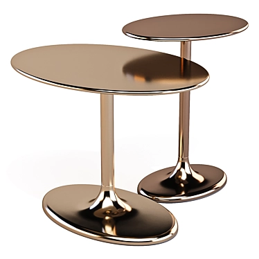 Minotti Taiko Aluminum Side Table 3D model image 1 