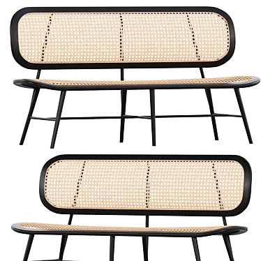 Elegant Rattan Wicker Outdoor Seating 3D model image 1 