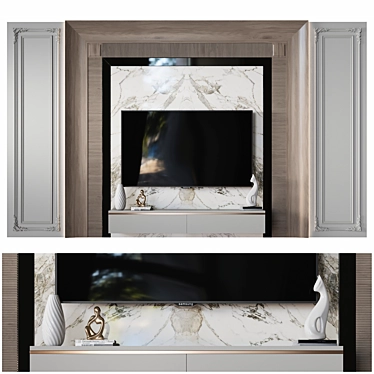  Modern TV Wall Mount Stand 3D model image 1 