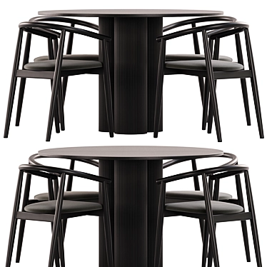 Modern Black Dining Set 12 3D model image 1 