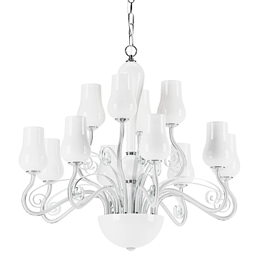 Ethereal Charm Blown Glass Chandelier 3D model image 1 