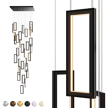 Modern Frame Chandelier IT-3412 3D model image 1 