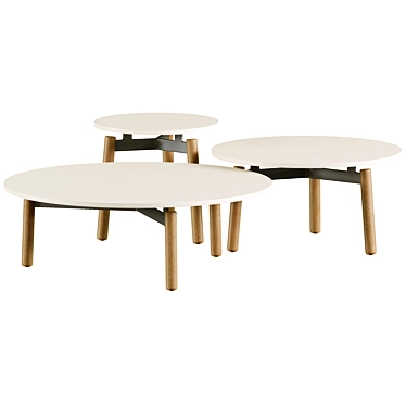 Contemporary Lento Table Set 3D model image 1 