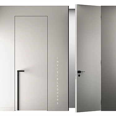  Sleek Invisible Door with Handles 3D model image 1 